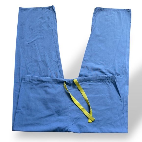 Medical Women’s Blue Scrub Pants with Waist Drawstring Size Large - Picture 3 of 4